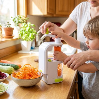 Coupe-légumes rotatif 4 en 1 - râpe et trancheuse multifonction facile à utiliser-enfant-maman