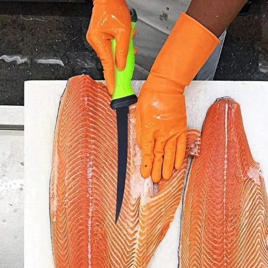 Couteau de cuisine à fileter précis - couteau filet flexible et tranchant-blanc