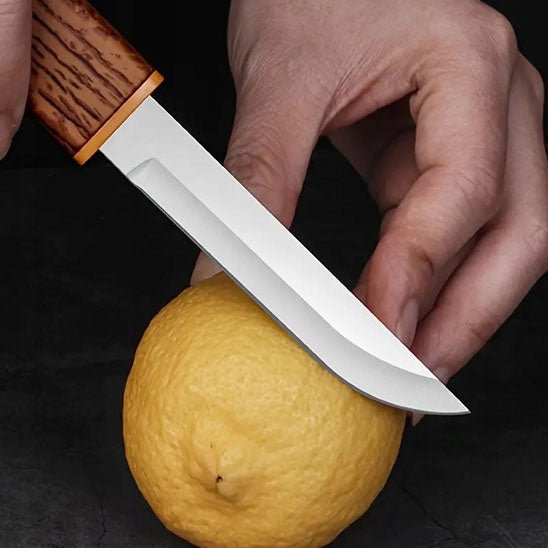 Couteau de cuisine double tranchant - couteau précis solide et efficace-orange