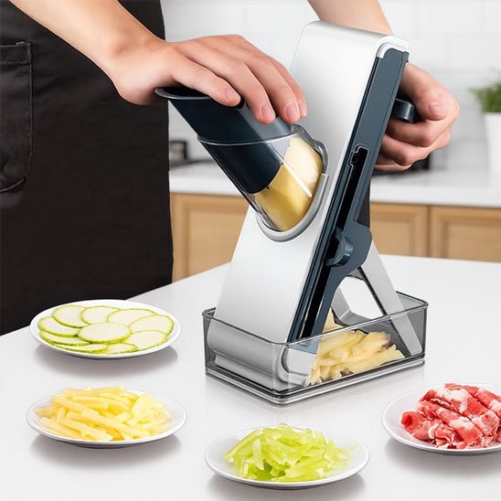 Mandoline cuisine gris ultraslice assiette de fromage