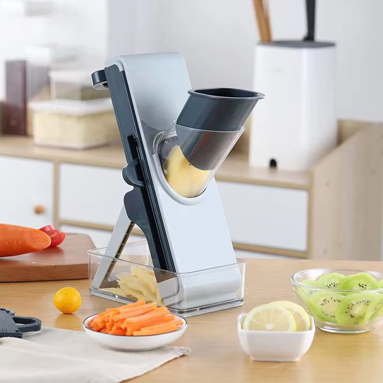 Mandoline cuisine gris ultraslice bole de fruit