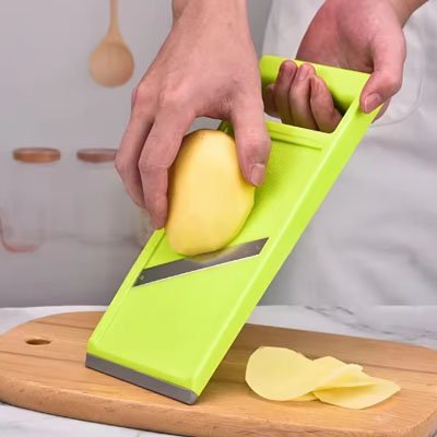 Mandoline Cuisine vert-propomme de terre en lamelle