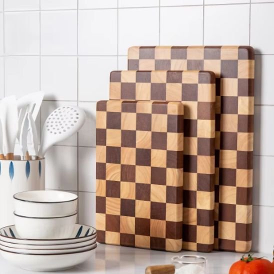 Planche à découper bois carroléplat de service