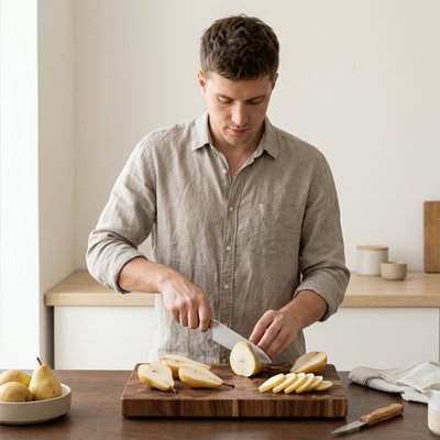 Planche  à découper bois  poire fruit