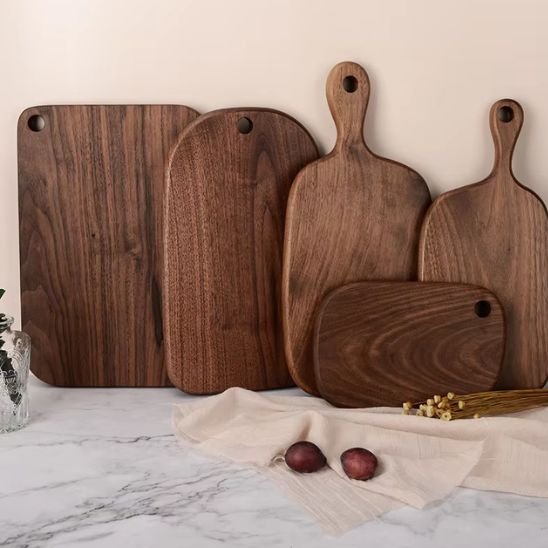 Planche à découper en bois bocale en verre
